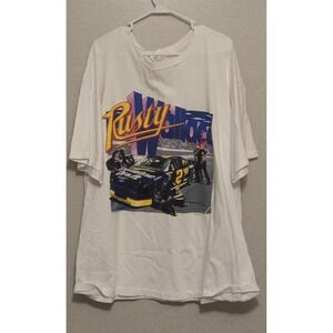 Vintage 90's Single Stitch Rusty Wallace Nascar Racing T Shirt White Tultex Size